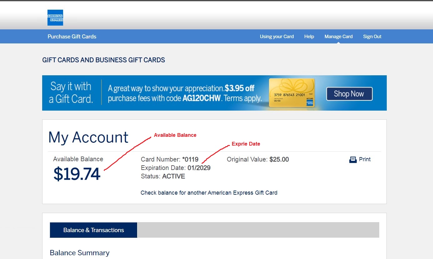 How To Check My American Express Gift Card Balance?