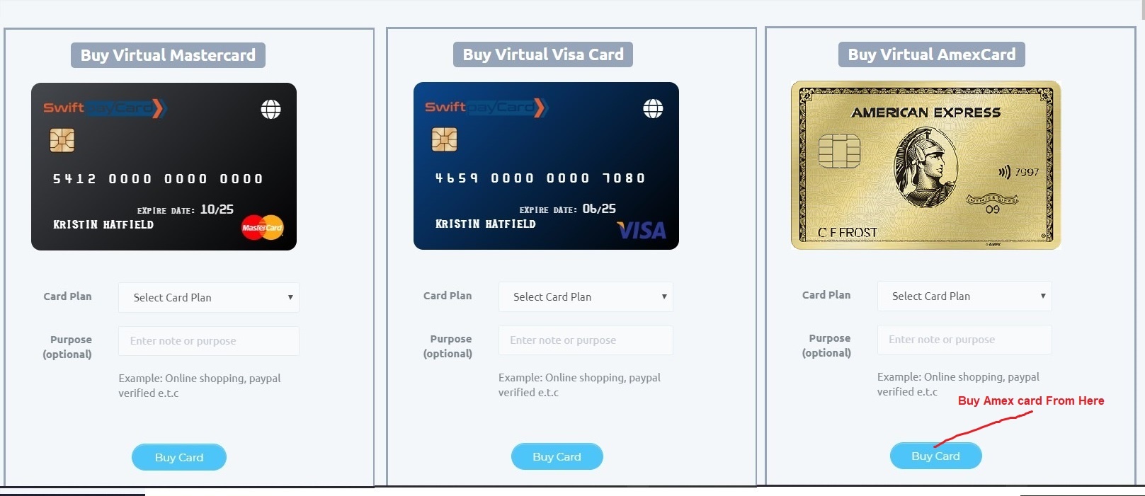 amex virtual credit card number