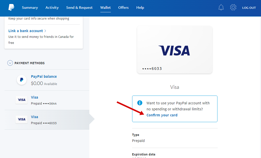 Пластиковая карта paypal